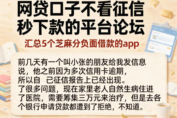 网贷口子不看征信秒下款的平台论坛，汇总5个芝麻分负面借款的app