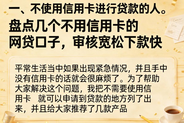 盘点几个不用信用卡的网贷口子，审核宽松下款快