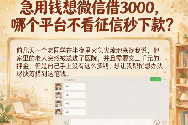 急用钱想微信借3000，哪个平台不看征信秒下款？