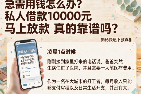 急需用钱怎么办？私人借款10000元马上放款真的靠谱吗？揭秘快速下款真相