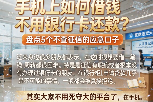 手机上如何借钱不用银行卡还款？盘点5个不查征信的应急口子