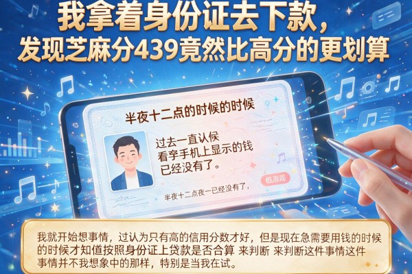 我拿着身份证去下款，发现芝麻分439竟然比高分的更划算