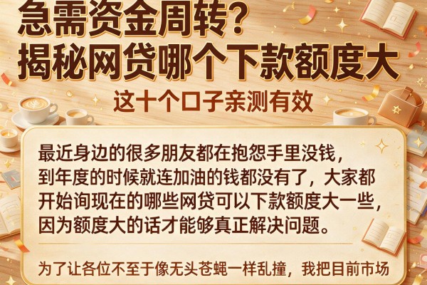 急需资金周转？揭秘网贷哪个下款额度大，这十个口子亲测有效