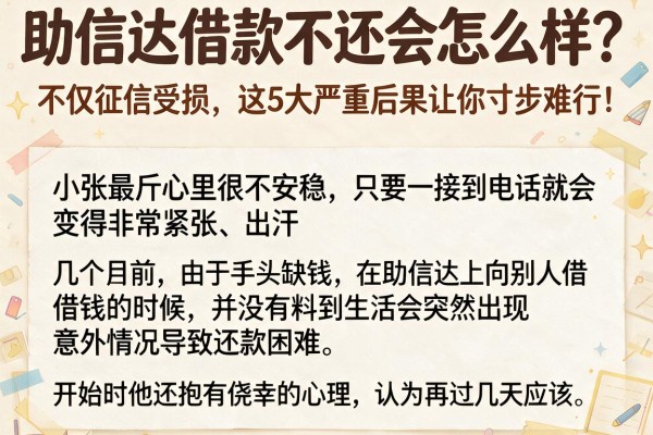 助信达借款不还会怎么样?不仅征信受损,这5大严重后果让你寸步难行!