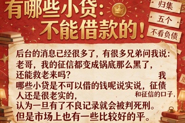 有哪些小贷不能借款的，归集五个不看负债和征信的口子