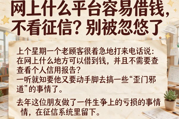 网上什么平台容易借钱,不看征信？别被忽悠了