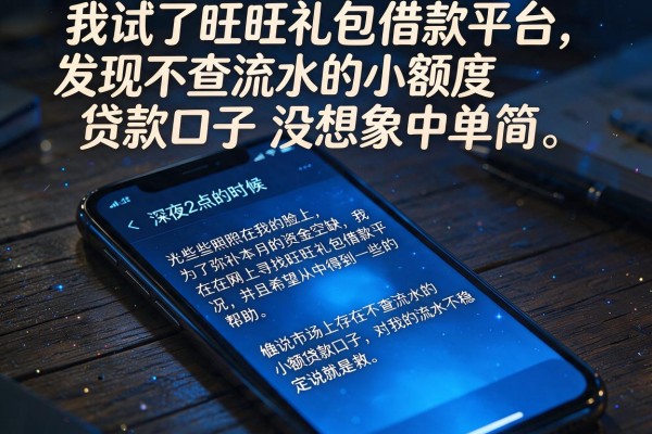 我试了旺旺礼包借款平台，发现不查流水的小额度贷款口子没想象中简单