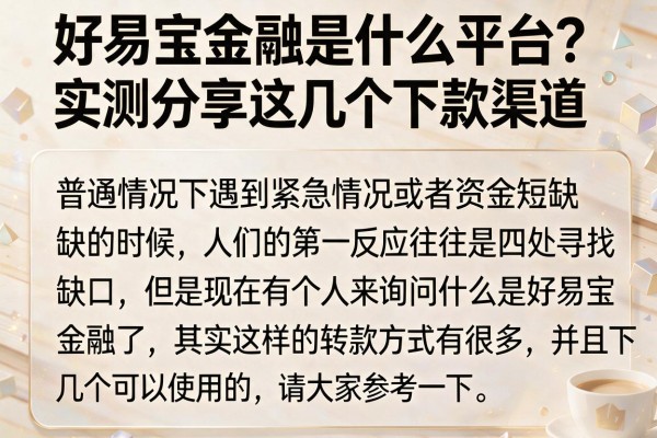 好易宝金融是什么平台？实测分享这几个下款渠道