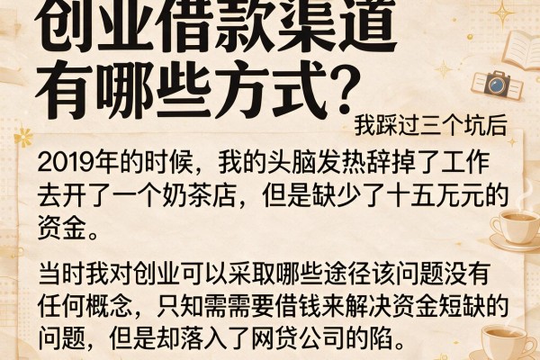 创业借款渠道有哪些方式？我踩过三个坑后才搞明白