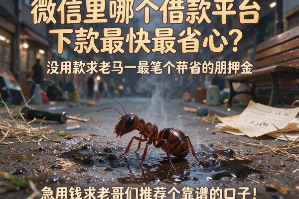 微信里哪个借款平台下款最快最省心？急用钱求老哥们推荐个靠谱的口子！