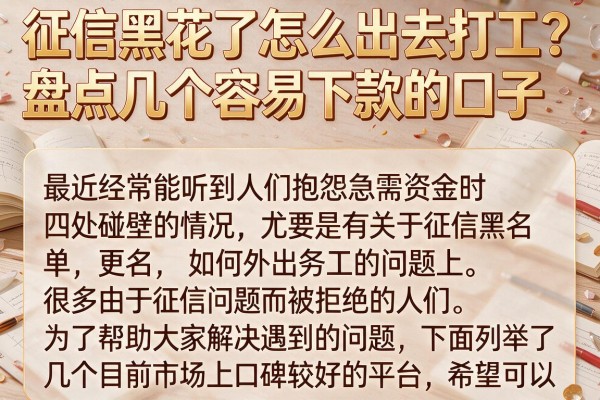征信黑花了怎么出去打工？盘点几个容易下款的口子