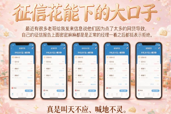 征信花能下的大口子，陈列5个手机支付宝小额贷款的app