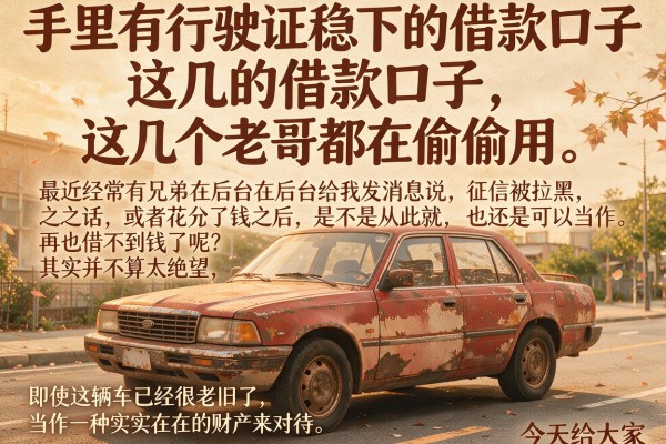 手里有行驶证稳下的借款口子，这几个老哥都在偷偷用