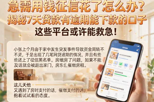 急需用钱征信花了怎么办？揭秘7天贷款有逾期能下款的口子，这些平台或许能救急！