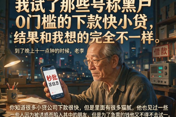 我试了那些号称黑户0门槛的下款快小贷，结果和我想的完全不一样