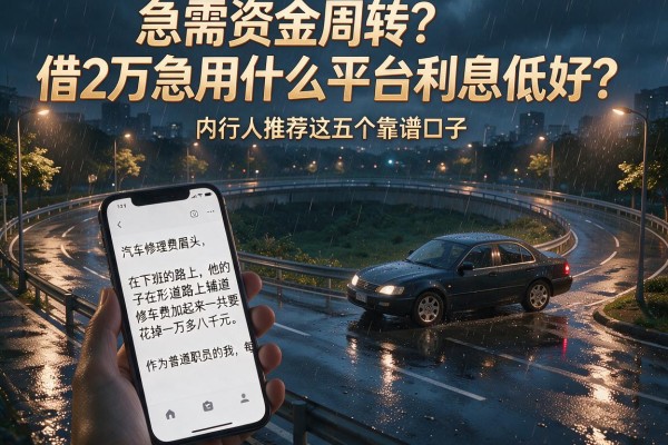 急需资金周转？借2万急用什么平台利息低好通过？内行人推荐这五个靠谱口子