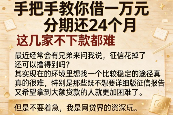 手把手教你借一万元分期还24个月，这几家不下款都难