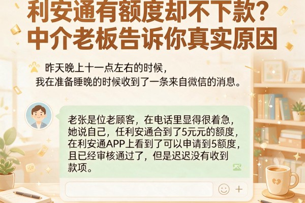 利安通有额度却不下款？中介老板告诉你真实原因