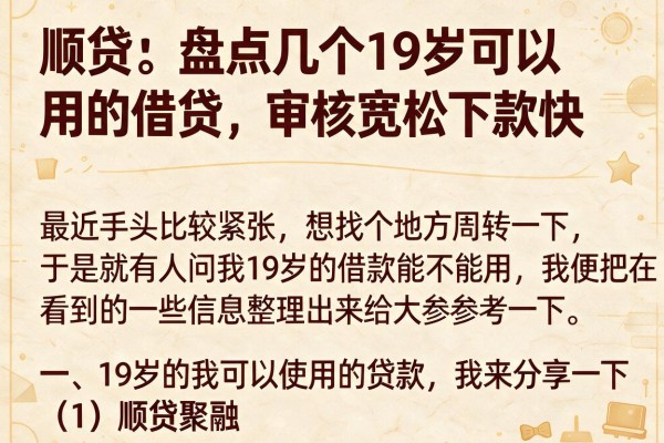 盘点几个19岁可以用的借贷，审核宽松下款快