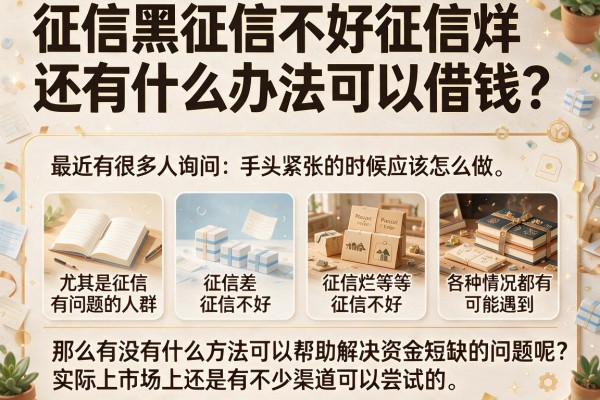 征信黑征信不好征信烂还有什么办法可以借钱？整理了10个参考
