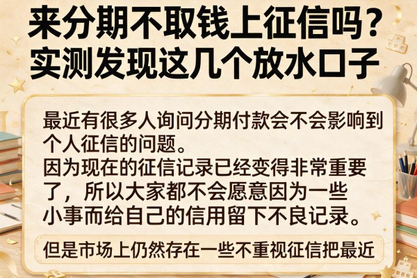 来分期不取钱上征信吗？实测发现这几个放水口子