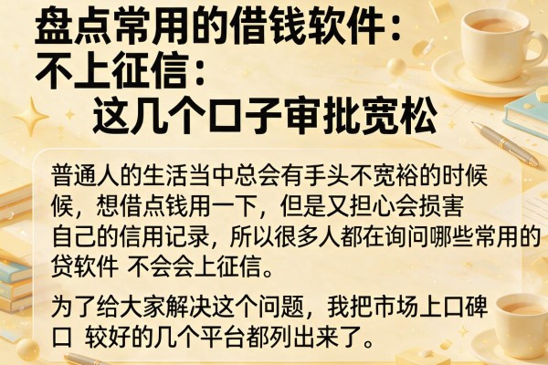 盘点常用的借钱软件不上征信，这几个口子审批宽松