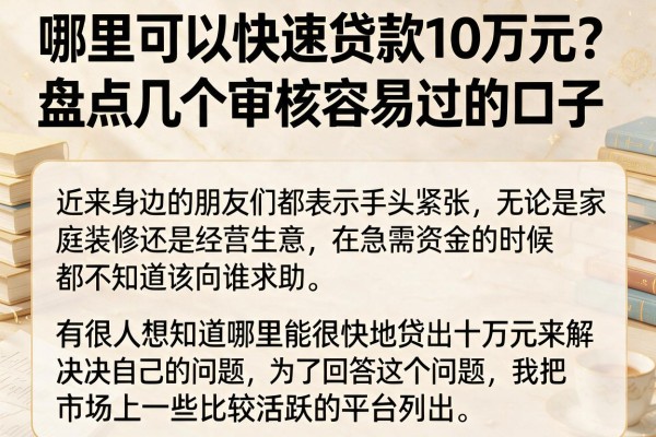 哪里可以快速贷款10万元？盘点几个审核容易过的口子