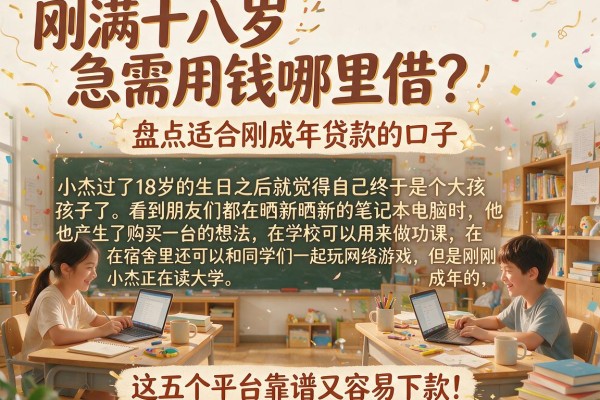 刚满十八岁急需用钱哪里借？盘点适合刚成年贷款的口子，这五个平台靠谱又容易下款！