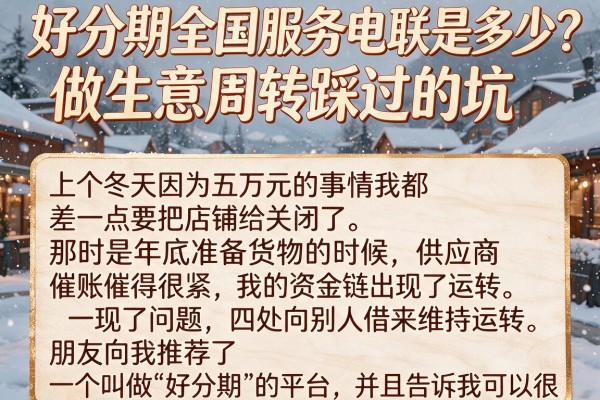好分期全国服务电联是多少？做生意周转踩过的坑