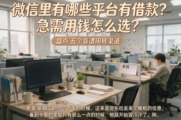微信里有哪些平台有借款？急需用钱怎么选？盘点五个靠谱周转渠道