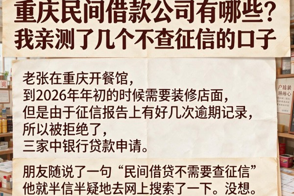 重庆民间借款公司有哪些？我亲测了几个不查征信的口子，结果让人意外