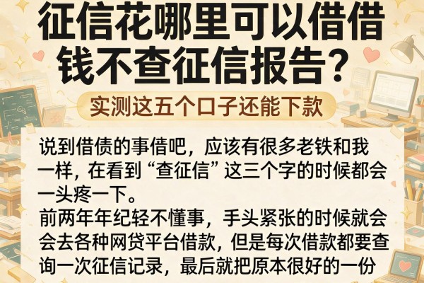 征信花哪里可以借钱不查征信报告?实测这五个口子还能下款