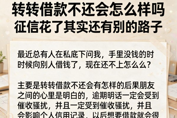 转转借款不还会怎么样吗，征信花了其实还有别的路子