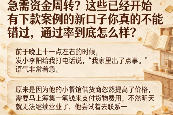 急需资金周转？这些已经开始有下款案例的新口子你真的不能错过，通过率到底怎么样？