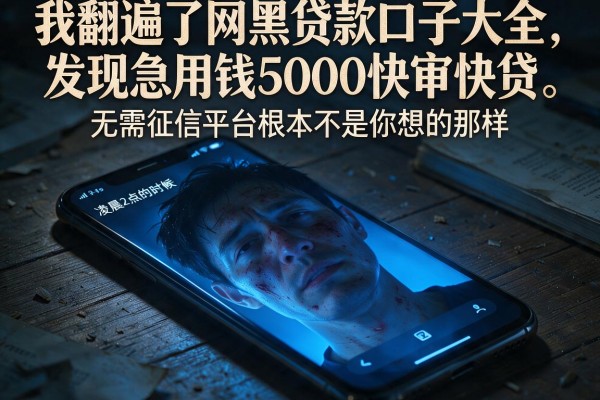 我翻遍了网黑贷款口子大全，发现急用钱5000快审快贷无需征信平台根本不是你想的那样