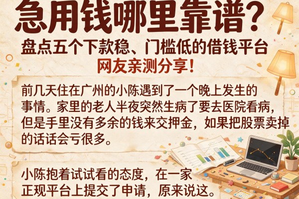 急用钱哪里靠谱？盘点五个下款稳、门槛低的借钱平台，网友亲测分享！