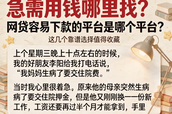 急需用钱哪里找？网贷容易下款的平台是哪个平台？这几个靠谱选择值得收藏