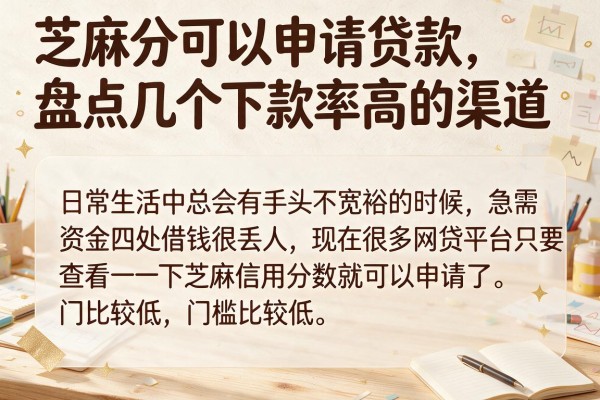 芝麻分可以申请贷款,盘点几个下款率高的渠道