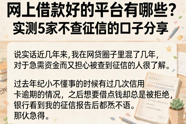 网上借款好的平台有哪些？实测5家不查征信的口子分享