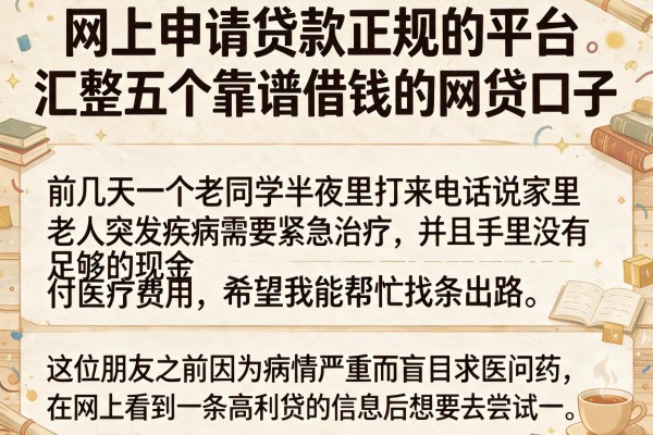 网上申请贷款正规的平台，汇整五个靠谱借钱的网贷口子