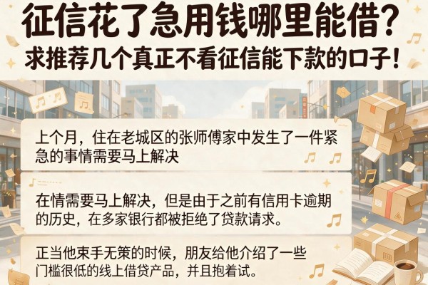 征信花了急用钱哪里能借？求推荐几个真正不看征信能下款的口子！