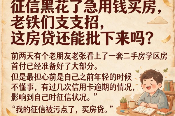 征信黑花了急用钱买房，老铁们支支招，这房贷还能批下来吗？