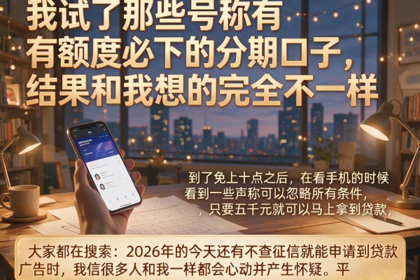 我试了那些号称有额度必下的分期口子，结果和我想的完全不一样