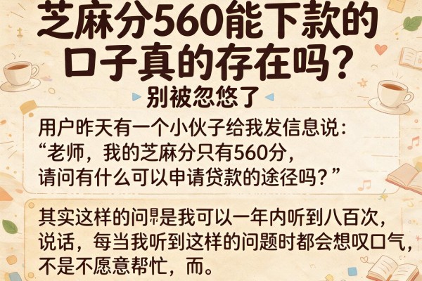 芝麻分560能下款的口子真的存在吗？别被忽悠了