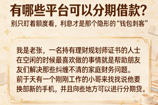有哪些平台可以分期借款?别只盯着额度看,利息才是那个隐形的“钱包刺客”