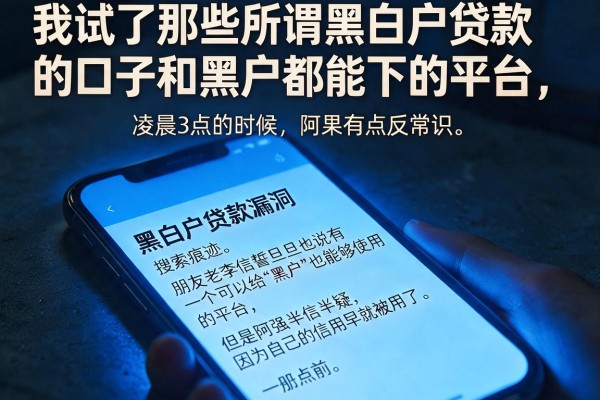 我试了那些所谓黑白户贷款的口子和黑户都能下的平台，结果有点反常识