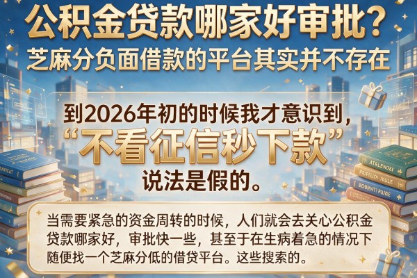 公积金贷款哪家好审批？芝麻分负面借款的平台其实并不存在