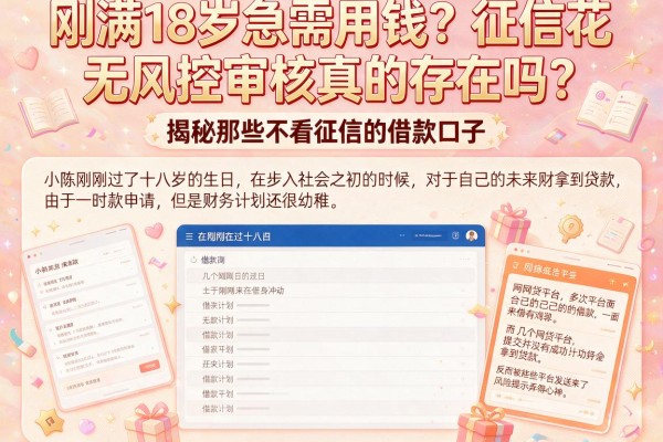 刚满18岁急需用钱？征信花、无风控审核真的存在吗？揭秘那些不看征信的借款口子