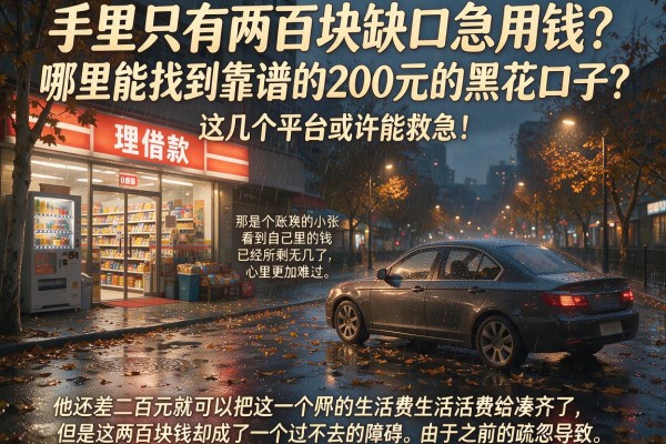 手里只有两百块缺口急用钱？哪里能找到靠谱的200元的黑花口子？这几个平台或许能救急！