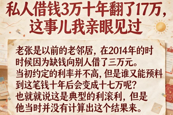 私人借钱3万十年翻了17万，这事儿我亲眼见过